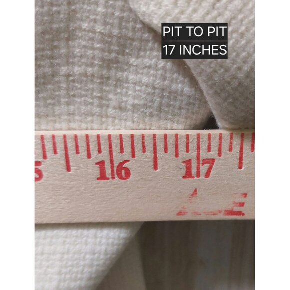 NWT Commense Women's Medium White Textured Blazer Gold Buttons~Shoulder Pads - Picture 4 of 9